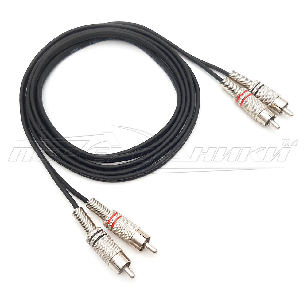 Кабель аудіо у екрані 2RCA-2RCA, метал