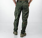 🔥 Тактичні штани-штани "Conquistador" (олива) штани, нацгвардії, всу, мілітарі, бойові, карго, фото 2