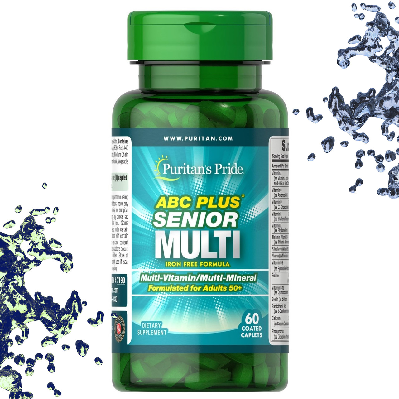 Вітаміни 50+ Puritan's Pride ABC Senior Plus Multi 50+ Без заліза 60 таблеток