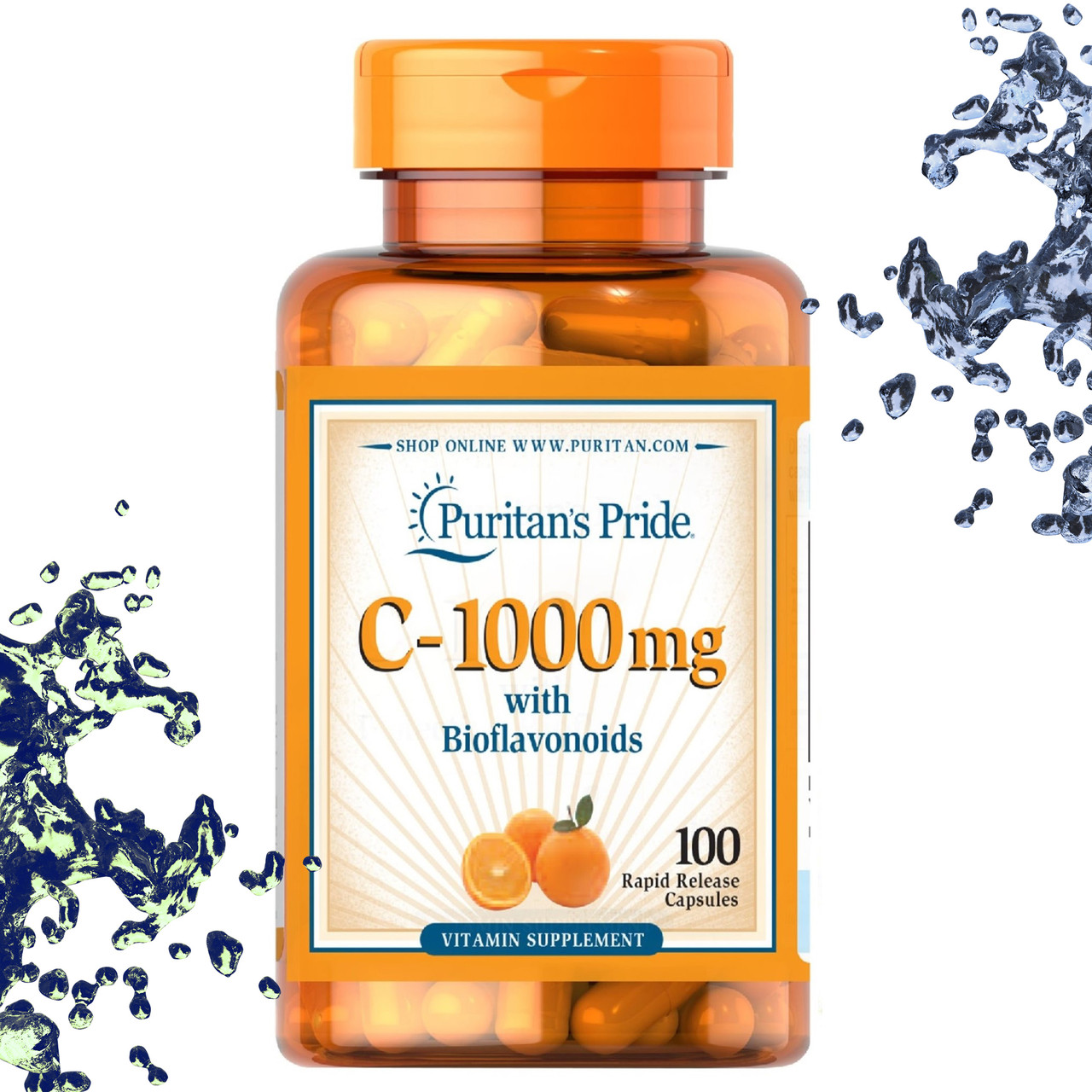 Вітамін С Puritan's Pride C-1000 мг з Біофлаваноїдами 100 капсул, фото 1