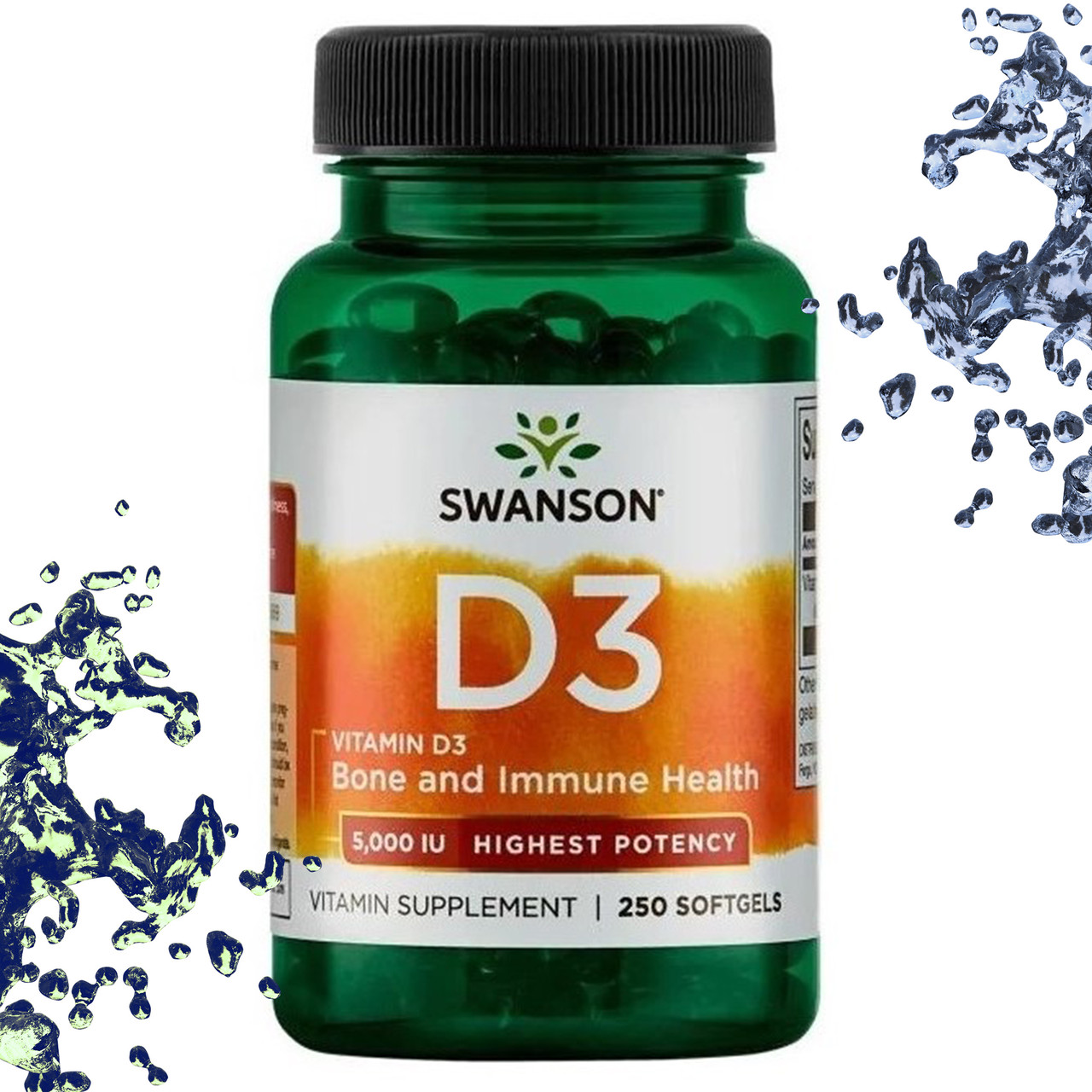 Вітамін Д3 Swanson Vitamin D3 - 5.000 250 IU гелевих капсул, фото 1