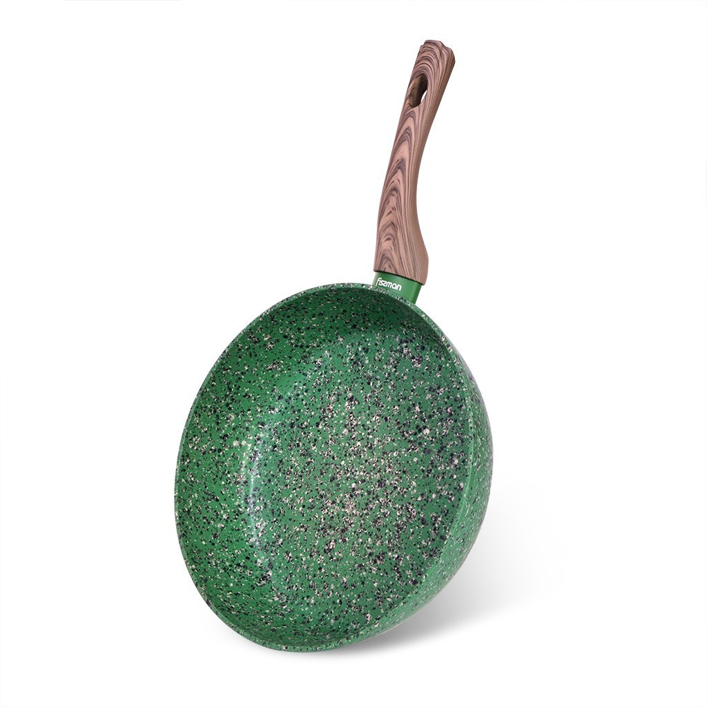 Глибока сковорода "Malachite" 26х6.5см алюмінієва з антипригарним покриттям EcoStone Fissman