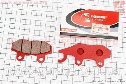 ТОРМОЗНЫЕ КОЛОДКИ (ДИСКОВЫЕ) ПРАВОЕ УХО, VIPER - RACE/STORM/CG/СВ/HONDA-LS125;NSR 50;MBX 50/LIFAN/KYMCO-PULSAR