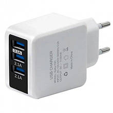 Мережевий зарядний пристрій F-6C 220v/ 3usb/ 2Am (200)