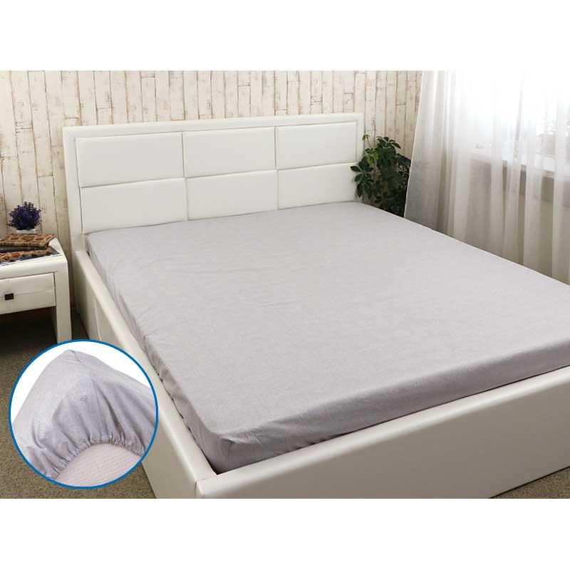 Простирадло на гумці 120х200х25 сіре бязь