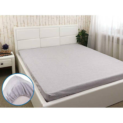 Простирадло на гумці 160х200х25 сіре бязь, фото 1