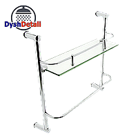 Полиця на 4-е отвори 350Х350 мм ( Одне скло і тримач рушника ) ПС611
