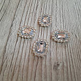 Металевий декор Кристал — прозорий у стразовій 1.7 на 2 см, фото 2