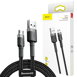 Кабель Baseus Cafule microUSB 1.5 A 2m black (CAMKLF-CG1)