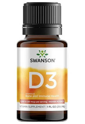 Вітамін Д Swanson D3 2,000 IU (50 mcg) 29,6 ml, фото 3