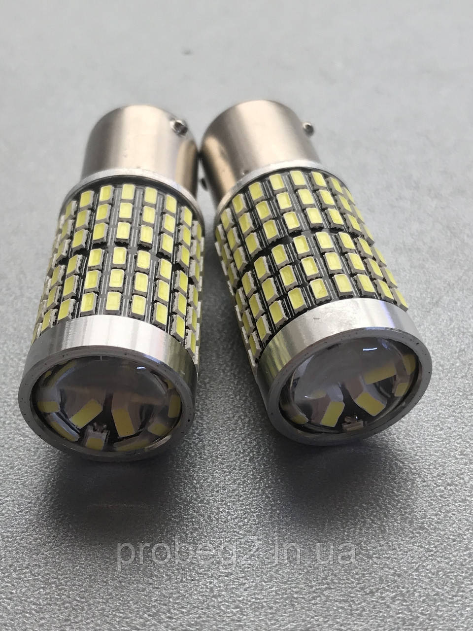 Світлодіодна лампа заднього ходу P21W лінза +144 smd 1600 lm 2 шт.
