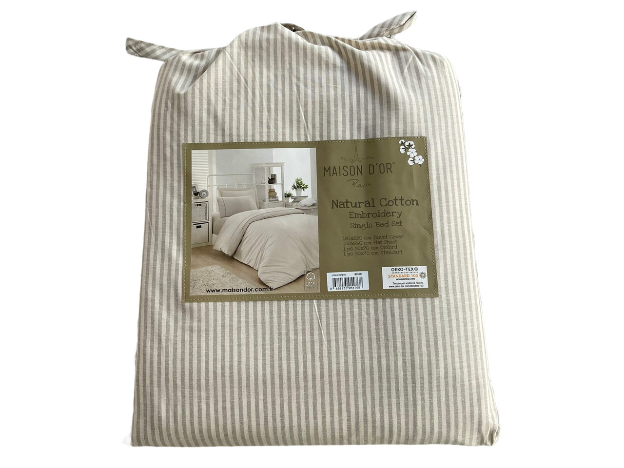 Постільна білизна Maison Dor Lines Stripes Beige бавовна євро