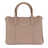 Сумка жіноча бежева стильна з натуральної шкіри, фото 2