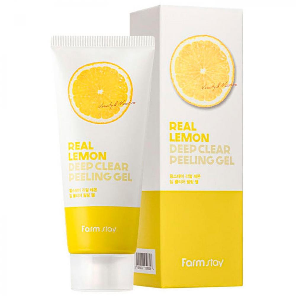 Пілінг для обличчя Farm Stay Real Lemon Deep Clear Peeling Gel з екстрактом лимона 100 мл