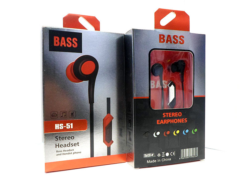 Навушники вакуумні з мікрофоном Bass HS-51