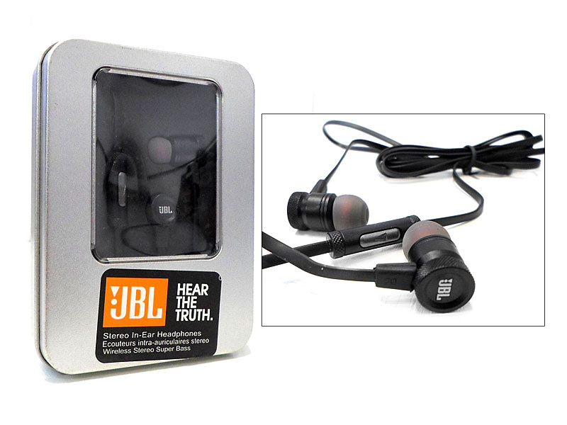 Навушники вакуумні з мікрофоном метал JBL E18 200шт 8222