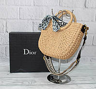 Женская сумочка из итальянской соломы 66321 брендовая, плетенная, фото 1