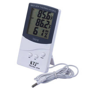 Гігрометр-термометр із виносним датчиком температури TA 318 Білий
