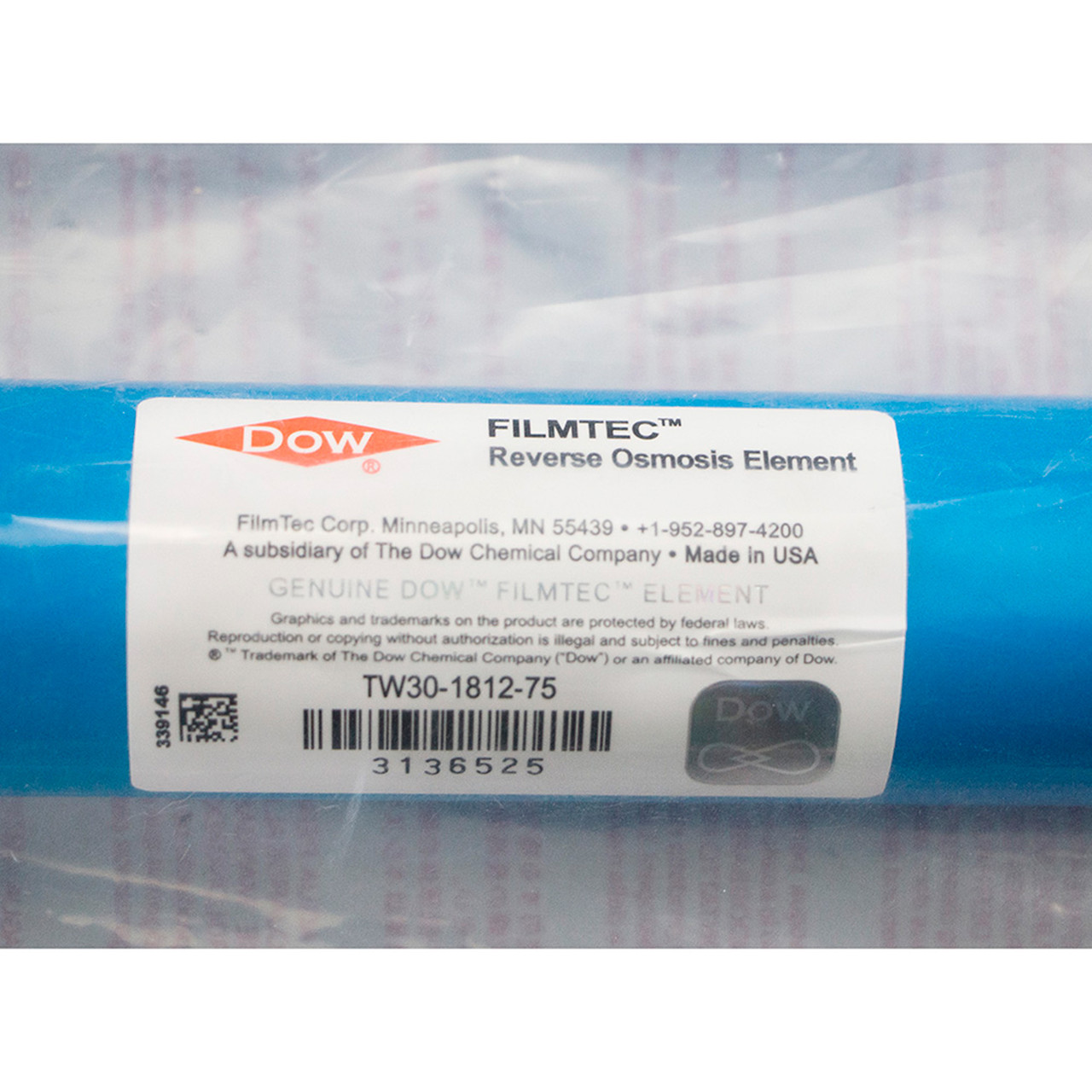 МЕМБРАНА ЗВОРОТНОГО ОСМОСУ FILMTEC 75 Підвищений ресурс!, фото 1