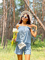 Костюм літній вільний шорти та майка на бретелях бавовна, фото 4