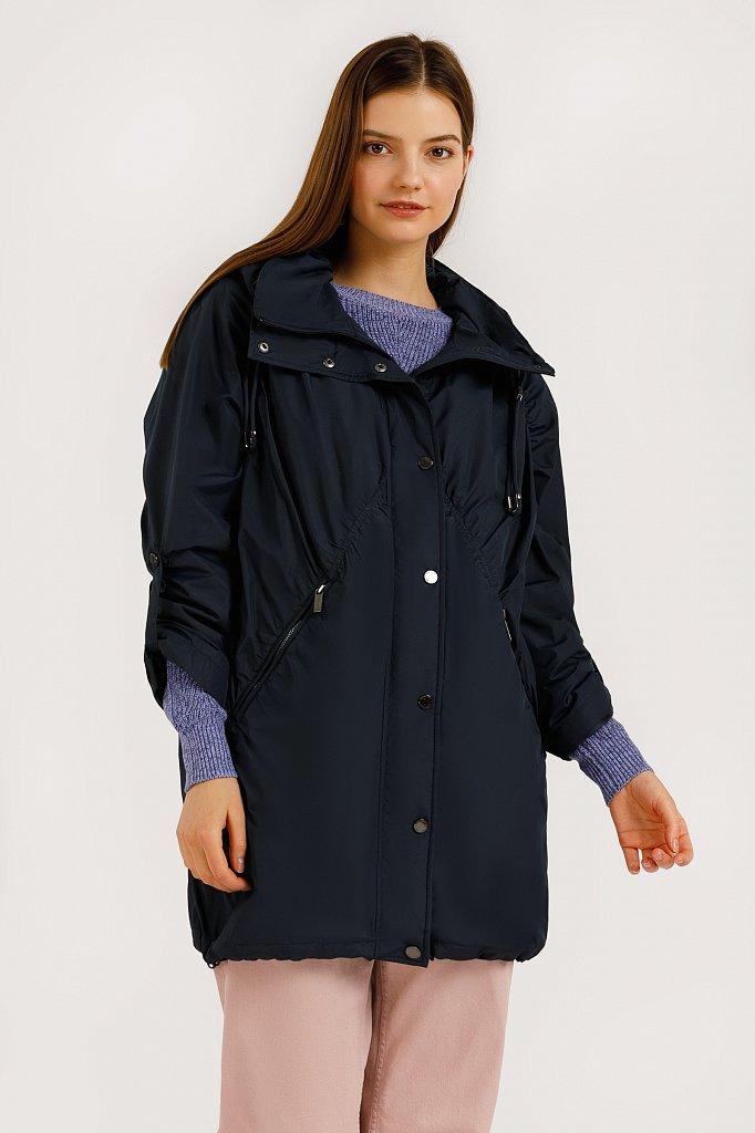 Жіноча куртка з рукавом реглан Finn Flare B20-12027-101 темно-синя XS