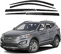 Дефлекторы окон (ветровики) Hyundai Santa Fe 2012-2017 6шт. (Autoclover/Южная Корея)