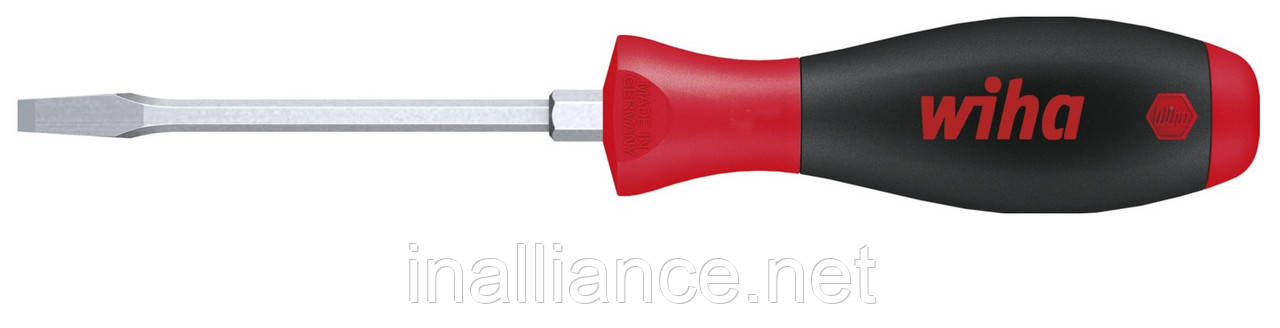 Шліцева викрутка SL 7.0 х 125 мм шестигранне жало з шестигранником під гайковий ключ SoftFinish Wiha 00735, фото 1