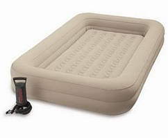Ліжко велюр 66810 беж.,з бортиками,ручний насос,з сумкою,в кор. 107*168*25см