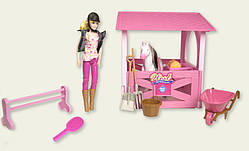 Кінь MZT8989 з лялькою манеж гребінець тачка відерце вила лопата в кор.33,5*30,5*41,5 см