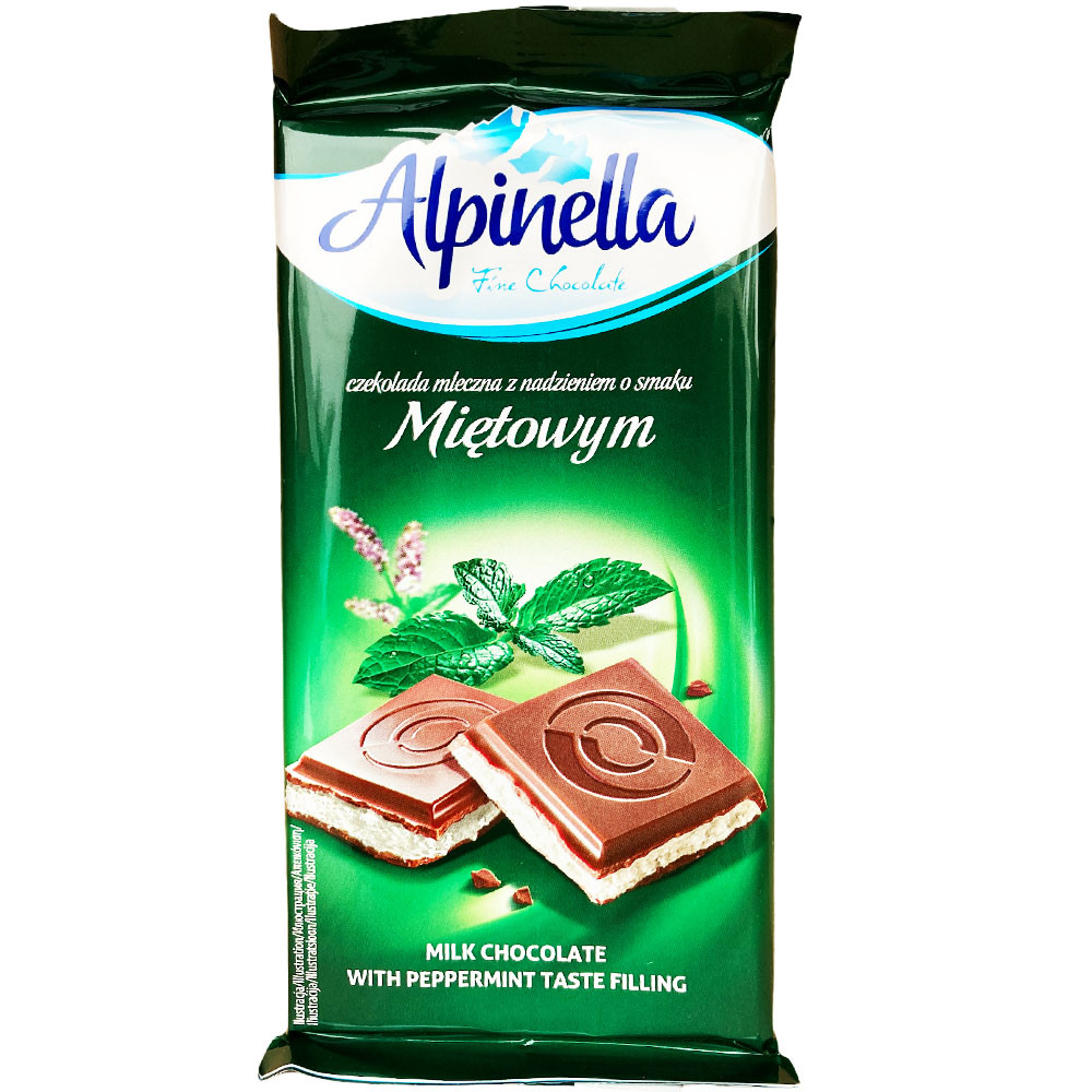 Молочний шоколад з м'ятою Alpinella - 100 грам