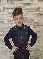 Нарядная синяя рубашка для мальчиков 128,152 роста Blueland Турция
