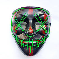 Неоновая маска Purge Mask Судная ночь, светящаяся зеленая