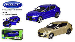 Іграшкова металева модель машини 24078W WELLY 1:24 MASERATI LEVANTE, відкриваються двері, капот, 2 кольори,