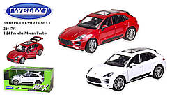 Іграшкова металева модель машини 24047W WELLY 1:24 PORSCHE MACAN TURBO, відкриваються двері, багажник, 2