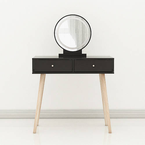 Купить Туалетный столик с круглым зеркалом, табуретом и подсветкой для ...