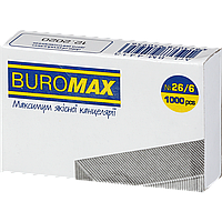 Скобы №26/6 Buromax "Люкс", 1000 шт./уп.