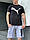 Літній комплект чорна футболка і сірі шорти пума, фото 3