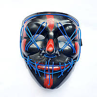 Неоновая маска Purge Mask Судная ночь, светящаяся синяя