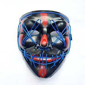 Неонова маска Purge Mask Судно ніч, світиться синя, фото 1