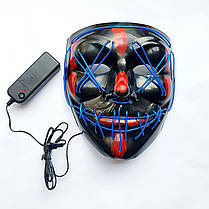 Неонова маска Purge Mask Судно ніч, світиться синя, фото 4