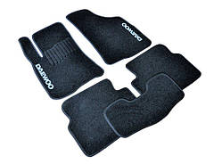 Ворсові килимки в салон Avtm для Daewoo Lanos Автокилимки в салон Автм на Део Ланос-Седан Чорні кт. 5шт