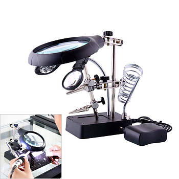 Тримач для плат із підсвіткою для паяльника MG16129-C "Треття рука"