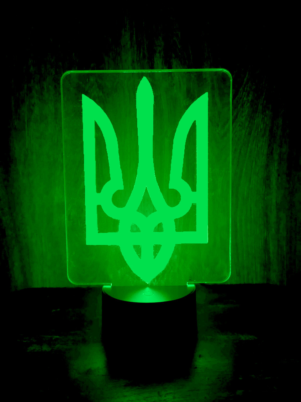 Акриловий світильник-нічник Тризуб зелений tty-n000430