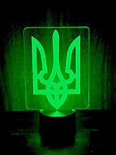 Акриловий світильник-нічник Тризуб зелений tty-n000430