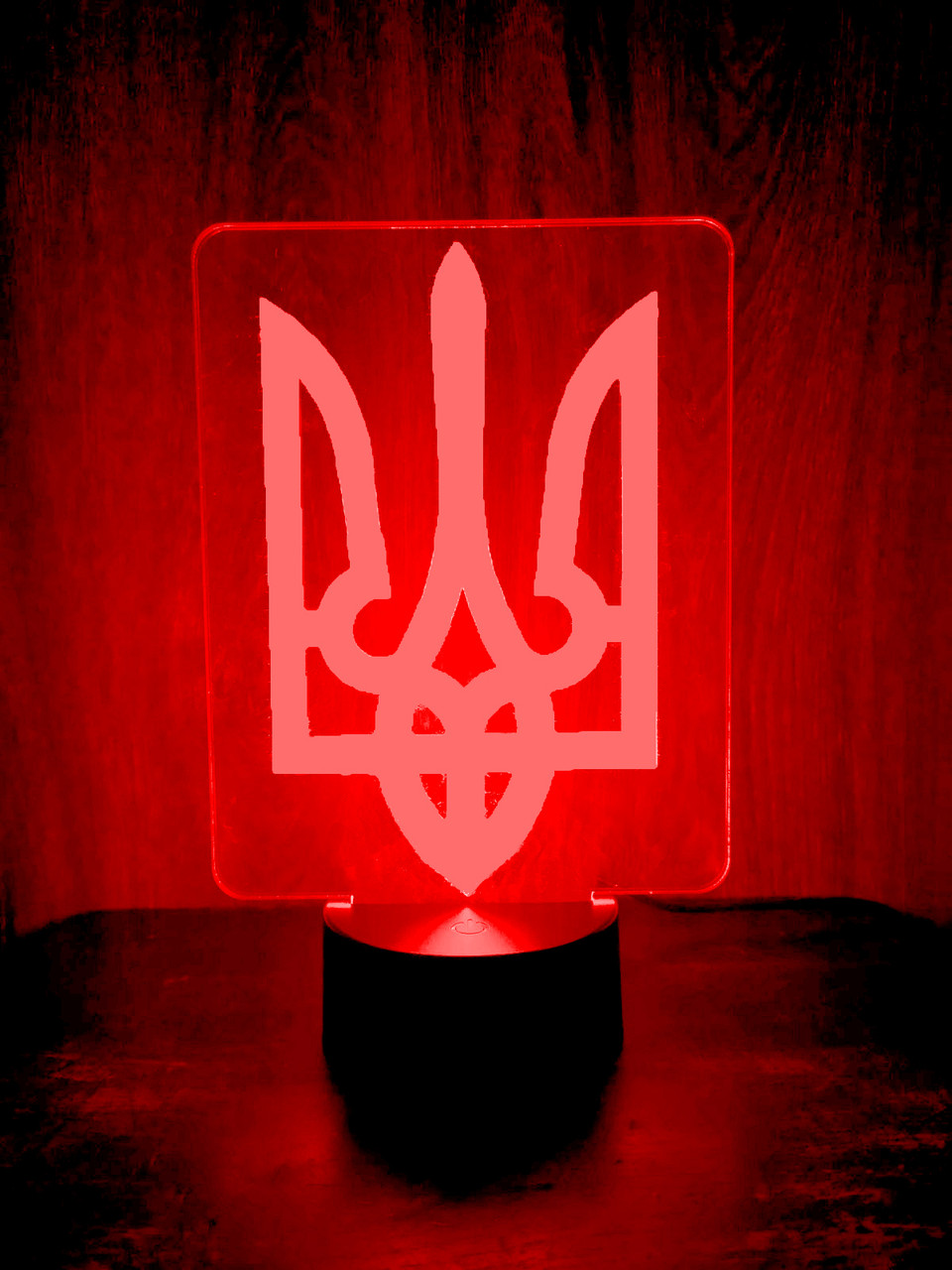 Акриловий світильник-нічник Тризуб червоний tty-n000431