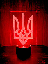 Акриловий світильник-нічник Тризуб червоний tty-n000431