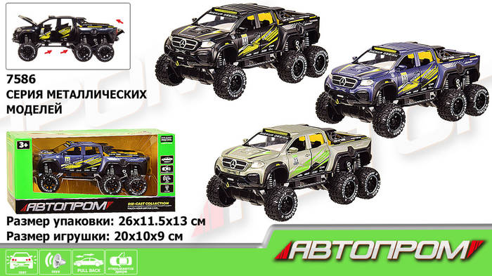 Купити Машинка Mercedes benz Позашляховик шестиколісний, металева ...