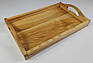 Дерев'яний піднос для подачі страв деревина ясень 42 см * 26.3 см, висота 4 см., фото 2