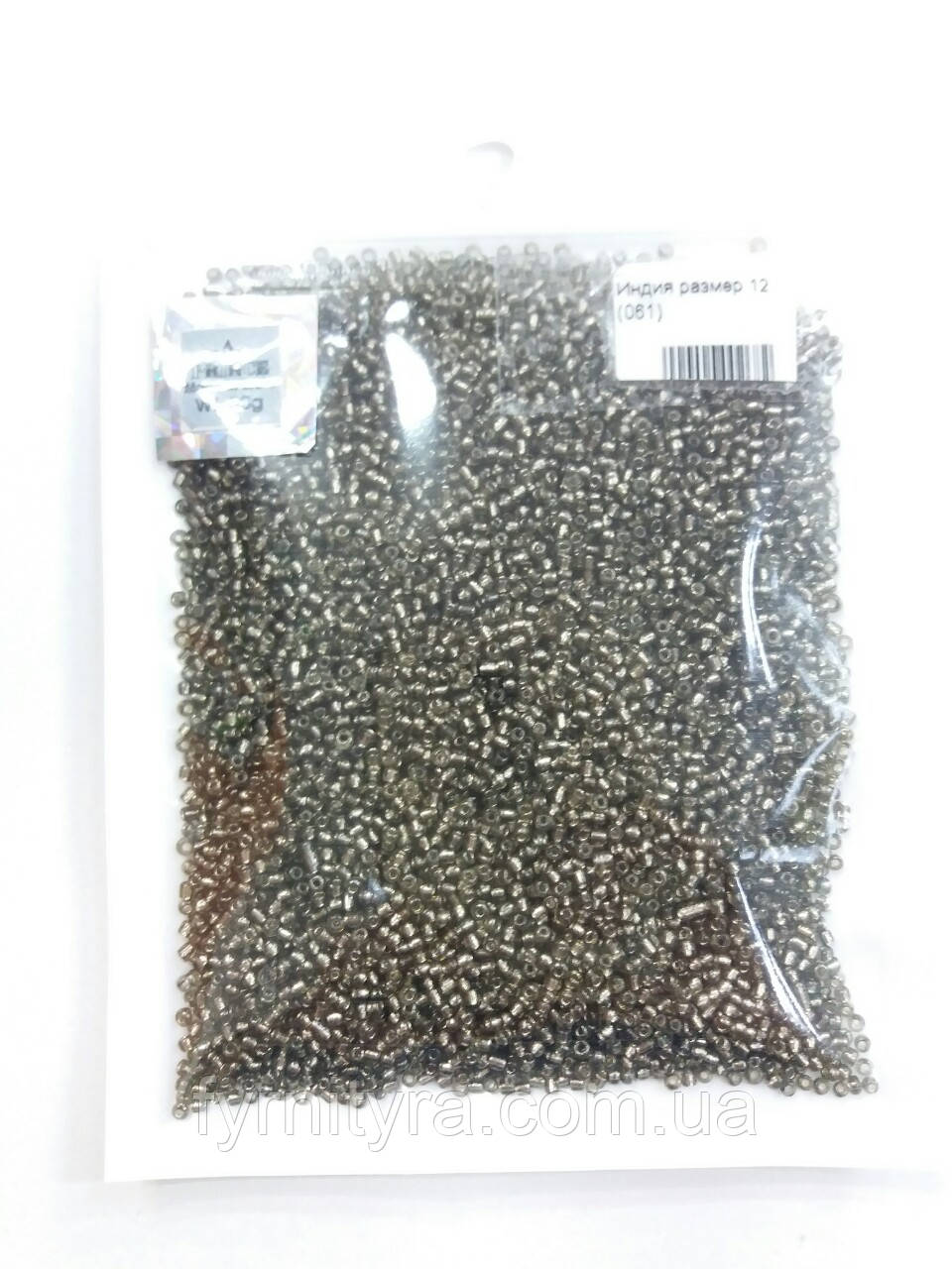 Бісер 50 г блискучий сірий, фото 1