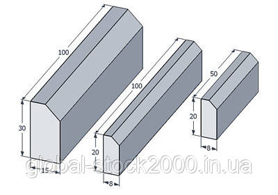 Бордюр дорожный большой БР 100х30х15 - фото 1 - id-p1450266900